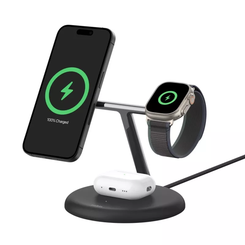 Įkroviklis Belkin WIZ023VFBK vidaus USB belaidis ausinėms išmaniajam telefonui išmaniajam laikrodžiui juodas