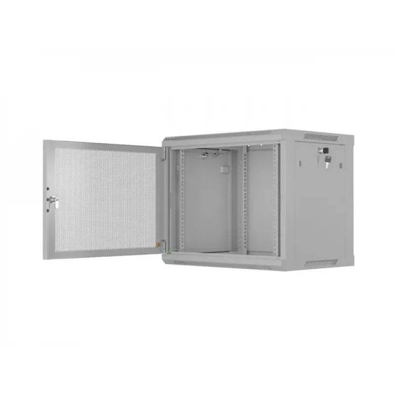 Lanberg WF01-6409-23S 19 9U 600X450 pilka sieninė montavimo spinta, perforuota