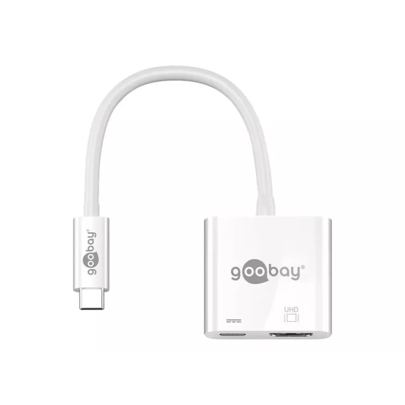Goobay USB-C™ Multiport Adapter HDMI, White, 0.145 m - erweitert ein USB-C™ Device um einen HDMI™Connector (62110)