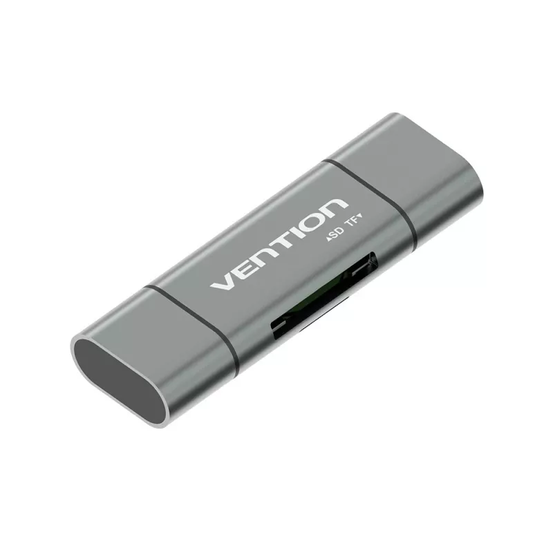 Vention USB3.0 daugiafunkcis kortelių skaitytuvas pilkas metalinis tipas