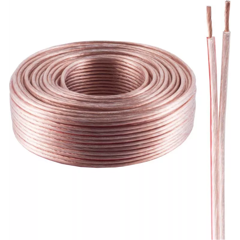 Garsiakalbio kabelis ShiverPeaks BASIC-S 2x0,75 mm² skaidrus CCA 100 m