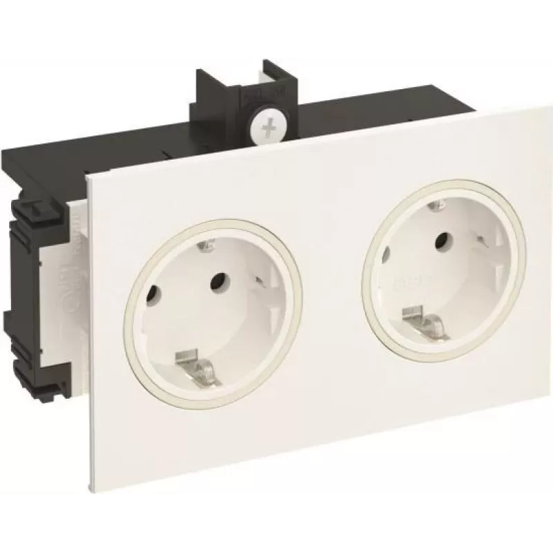 Rehau Socket Outlet 2-way SIGNA IN pure white BRK 2STD (6121014)