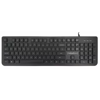 USB multimedijos klaviatūra Rebeltec RBLKLA00042 — pilno dydžio, juoda