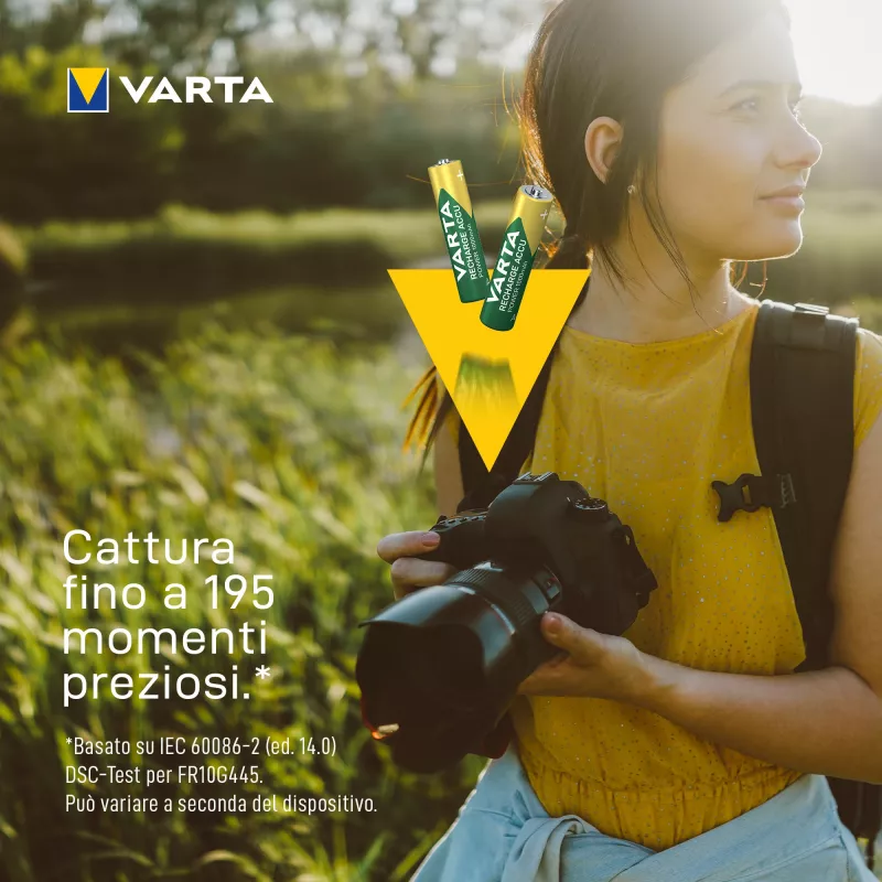 VARTA HR03 AAA Recharge Accu Galia 1000 mAh 05703 įkraunamos baterijos 4 vnt. Žalia, Geltona