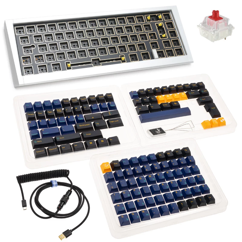 Ducky Outlaw 65 klaviatūra Universali USB JAV anglų kalba Sidabrinė