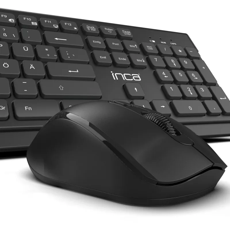 Inca IWS-519 klaviatūra su pele skirta biurui RF belaidė QWERTY turkiška juoda