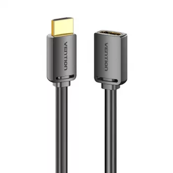 HDMI laidas Vention AHCBD 0,5 m, HDMI A tipo kištukas prie HDMI A tipo lizdo, HDMI 2.0, paauksuoti kontaktai, juodas