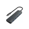 USB šakotuvas SAVIO AK-54 — 4 x USB-A (USB 3.2 Gen 1), USB-C pagrindinis, juodas