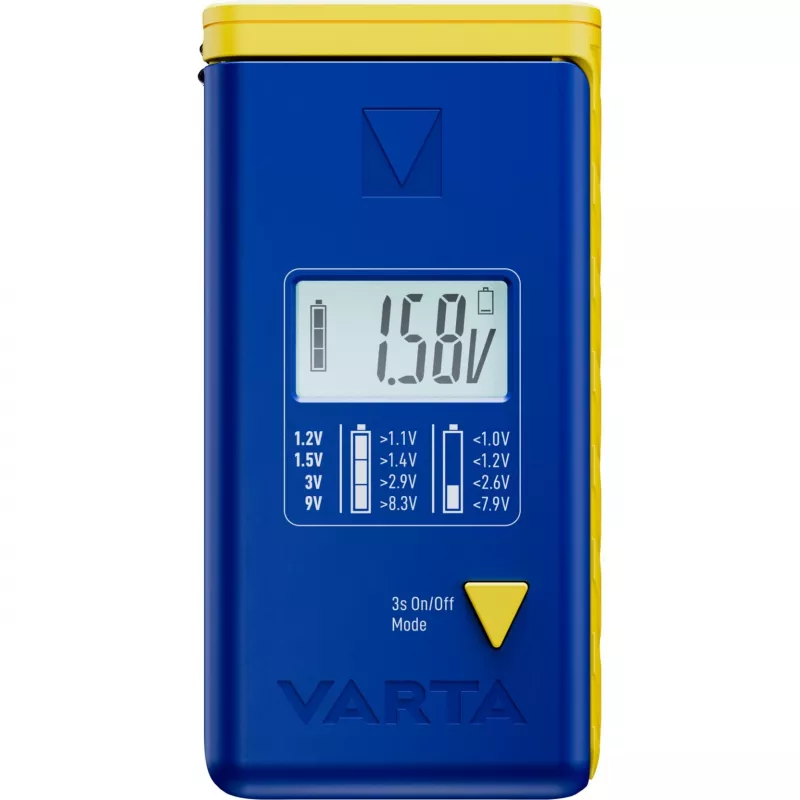 Baterijų tikrintuvas Varta 00893 101 111 LCD skaitmeninis rankinis AA AAA 9V mygtukinėms celėms