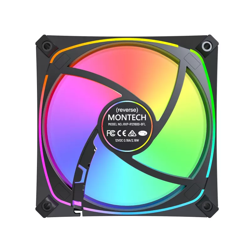 MONTECH RX120 PRO Juoda 120mm ARGB korpuso ventiliatorius