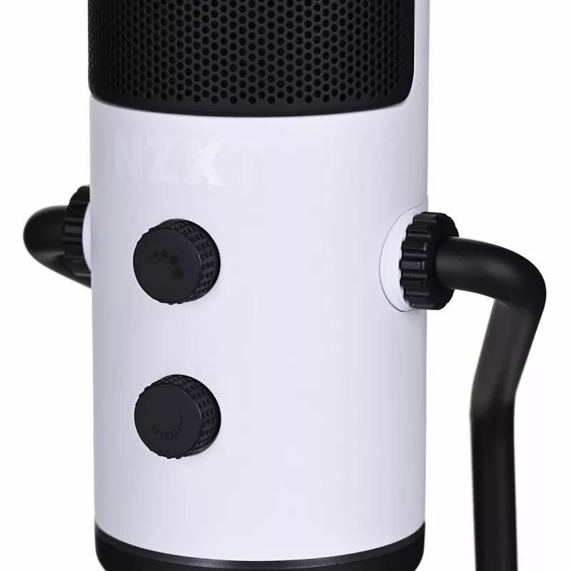 PC mikrofonas NZXT Capsule White — USB, kardioidinis, 24 bitų/96 kHz, 100 dB SNR, 120 dB jautrumas, aliuminis, komplekte USB-C į USB-A laidas