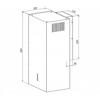Prie sienos montuojamas virtuvės gartraukis AKPO WK-4 CUBERA WL Juoda Mat T520 M3, 400 mm, 450 m³/h, aliuminio filtras