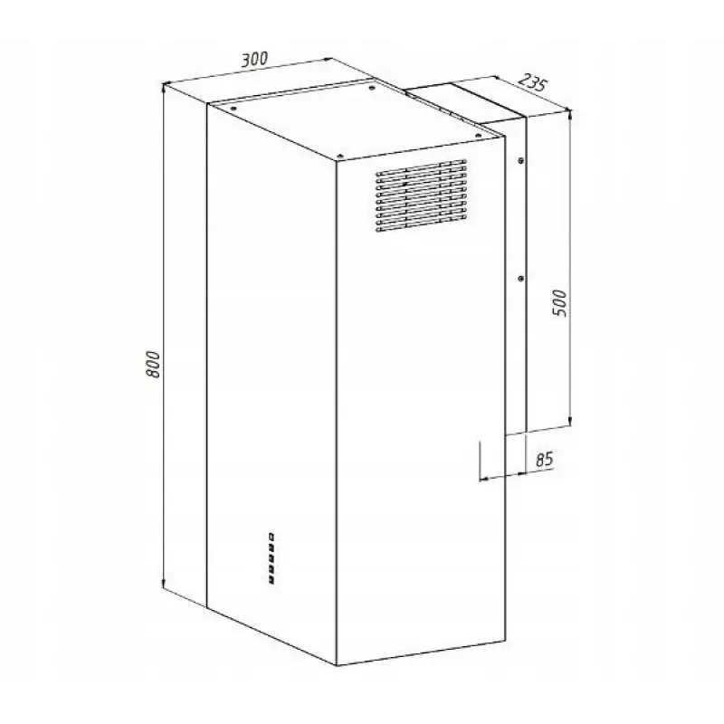 Prie sienos montuojamas virtuvės gartraukis AKPO WK-4 CUBERA WL Juoda Mat T520 M3, 400 mm, 450 m³/h, aliuminio filtras