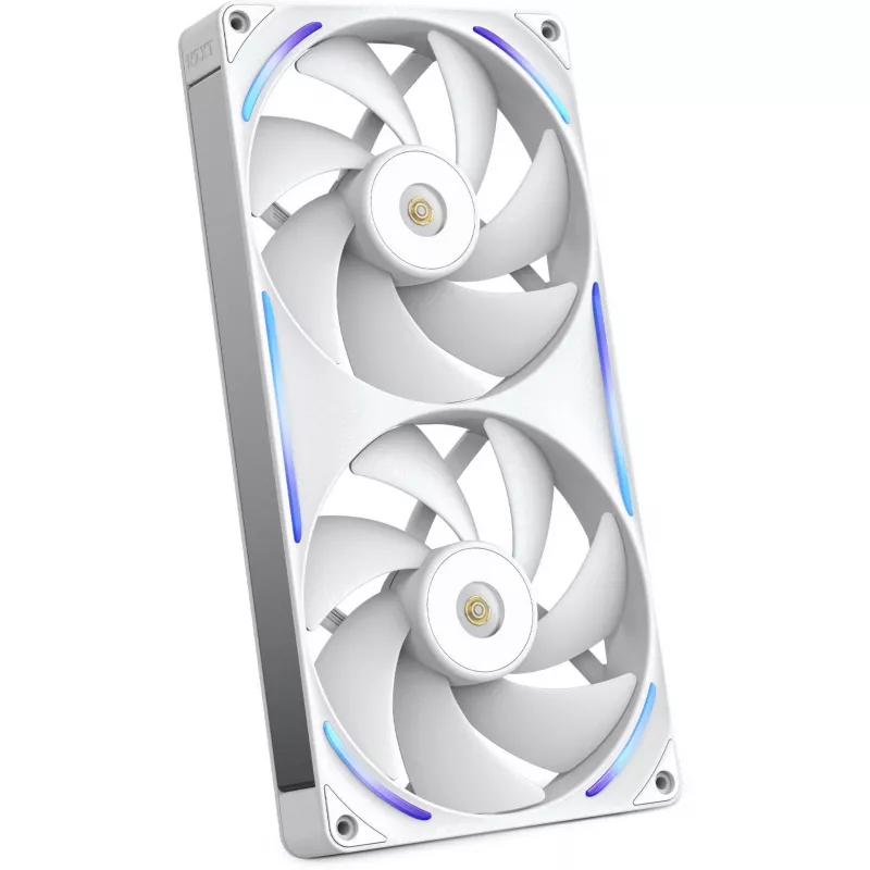 NZXT F280X RGB 140mm ARGB korpuso ventiliatoriai – balti, 2 vnt. pakuotėje