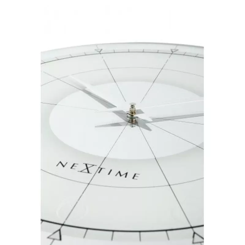 NeXtime klok 8125 Fancy Round, Ø43 cm, Sieninis, Balta/Sidabrinė