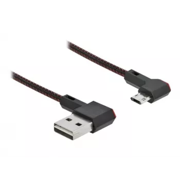 DeLOCK EASY-USB 2.0 laidas USB-A kištukas į Micro-B kištukas kampuotas 0,2 m juodas