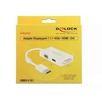 DeLOCK laidas 0,16 m DisplayPort – VGA, HDMI, DVI-D