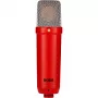 Studijinis kondensatorinis mikrofonas RØDE NT1 Signature Red — kardioidinis, 20–20000 Hz, -32 dB jautrumas, XLR (3 kontaktų), 313 g