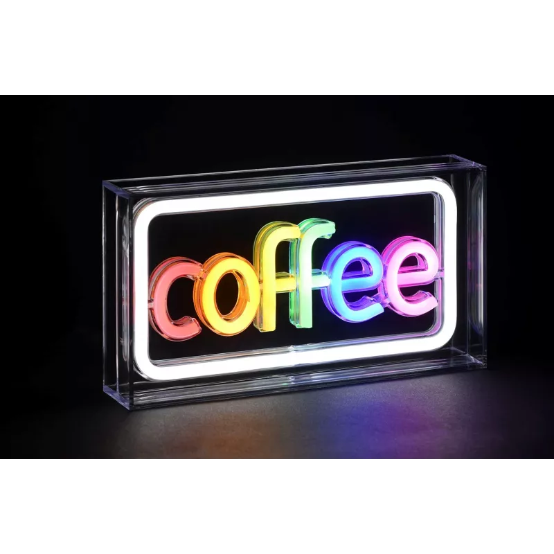 Neoninis LED ženklas ActiveJet AJE-NEON COFFEE, įvairiaspalvis, USB 5V, paviršinis montavimas, AS plastiko rėmas