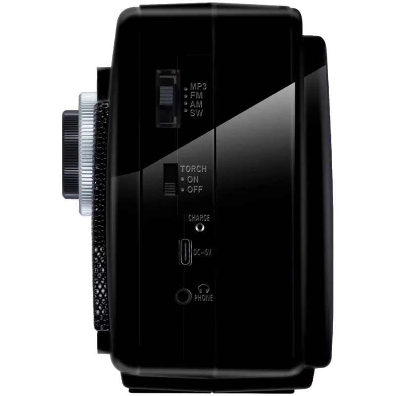 Garsiakalbis SVEN SRP-155, juodas (3W, Bluetooth, FM/AM/SW, USB, microSD, žibintuvėlis, baterija)