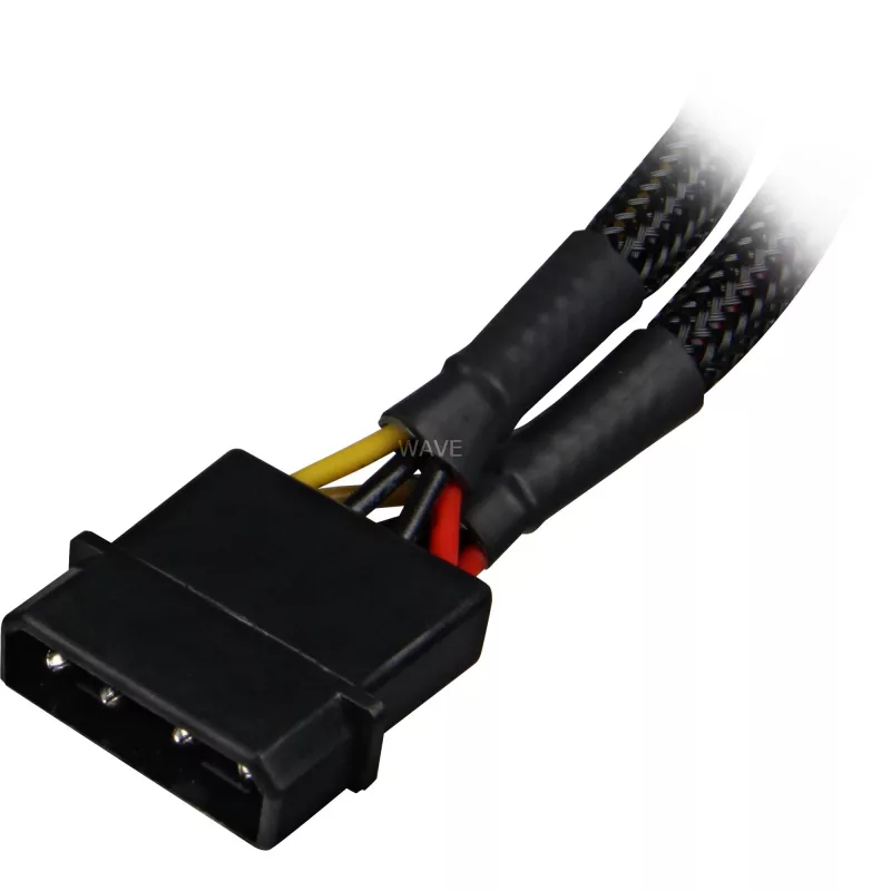 Sharkoon SATA Y maitinimo adapteris 4P Molex 0,15 m juodas - skaitmeniniams/duomenų - maitinimo šaltinis