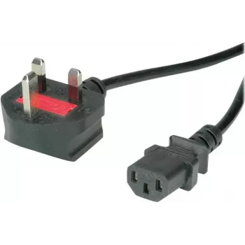 VALUE - maitinimo laidas - BS 1363 (M) kampuotas į IEC 60320 C13 tiesus - kintamoji srovė 250 V - 10 A - 1,8 m - juoda