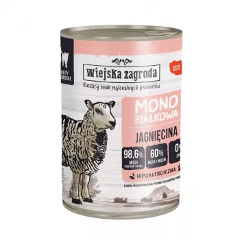 WIEJSKA ZAGRODA Monoproteinė aviena - šlapias kačių ėdalas - 400g