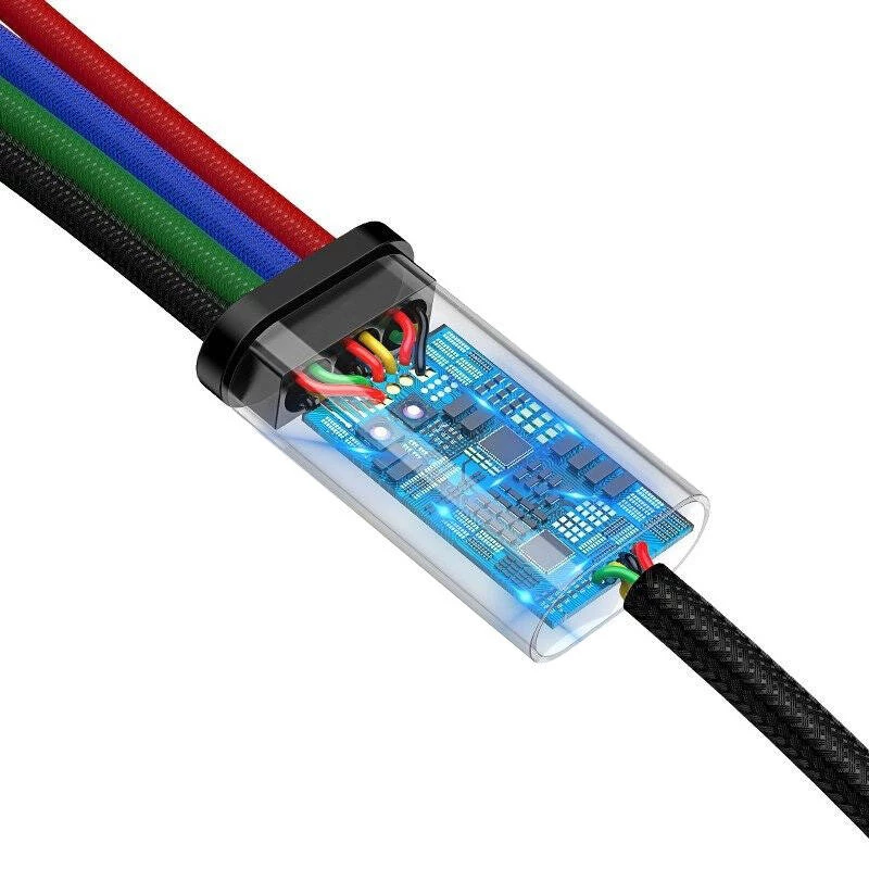 Baseus Fast 4in1 2xUSB-C / Lightning / Micro 3.5A 1.2m laidas USB (juodas)