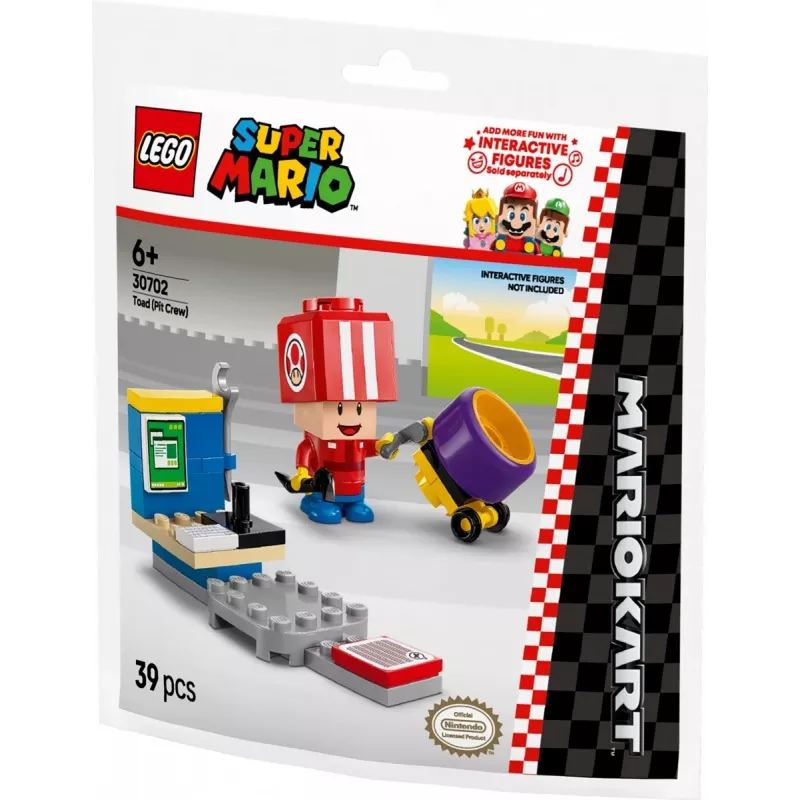 Konstrukcinis žaislas LEGO Mario Kart Toad Pit Crew polietileninis maišelis 30702 mažas rinkinys minifigūrėlė priedas