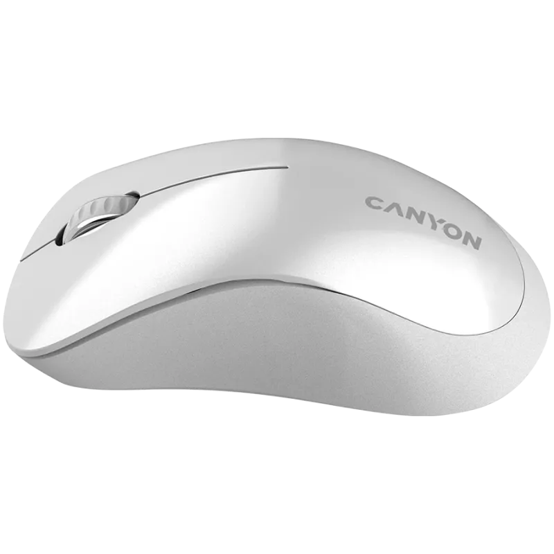 CANYON MW-11, 2,4 GHz belaidė pelė, su 3 mygtukais, 1200 DPI, Baterija: AAA*2 vnt., perlų baltumo pilka 67*109*38 mm 0,063 kg