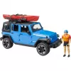 Žaislinis modelis BRUDER Jeep Wrangler Rubicon Unlimited su baidare ir figūrėle BR-02529