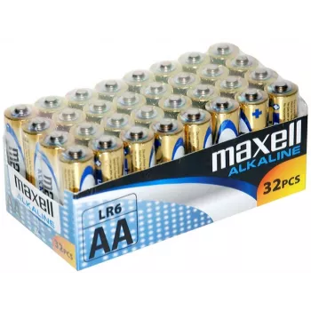 Vienkartinė šarminė baterija MAXELL 731311, 1,5 V, cilindrinė, pakuotėje 32 vnt.
