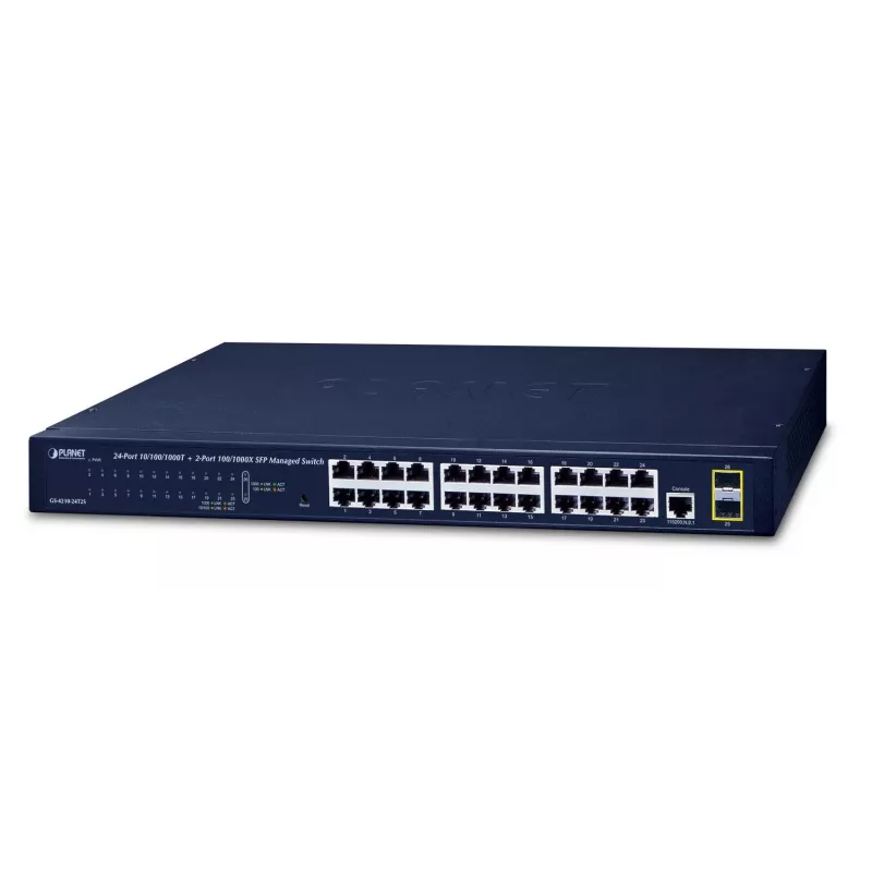 Valdomas L2 Gigabit Ethernet komutatorius PLANET GS-4210-24T2S