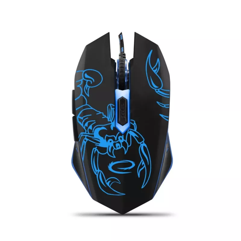Esperanza MX203 SCORPIO - pelė - USB - mėlyna - pelė - optinė - 6 mygtukai - juoda