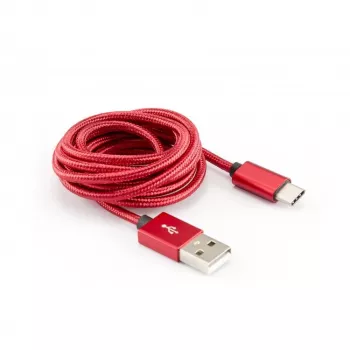 Sbox USB->Type-C M/M 1,5 m CTYPE-1.5R Braškių raudonumo