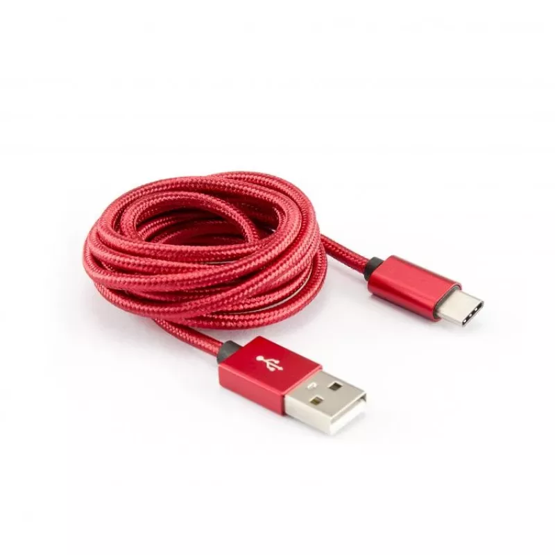 Sbox USB->Type-C M/M 1,5 m CTYPE-1.5R Braškių raudonumo