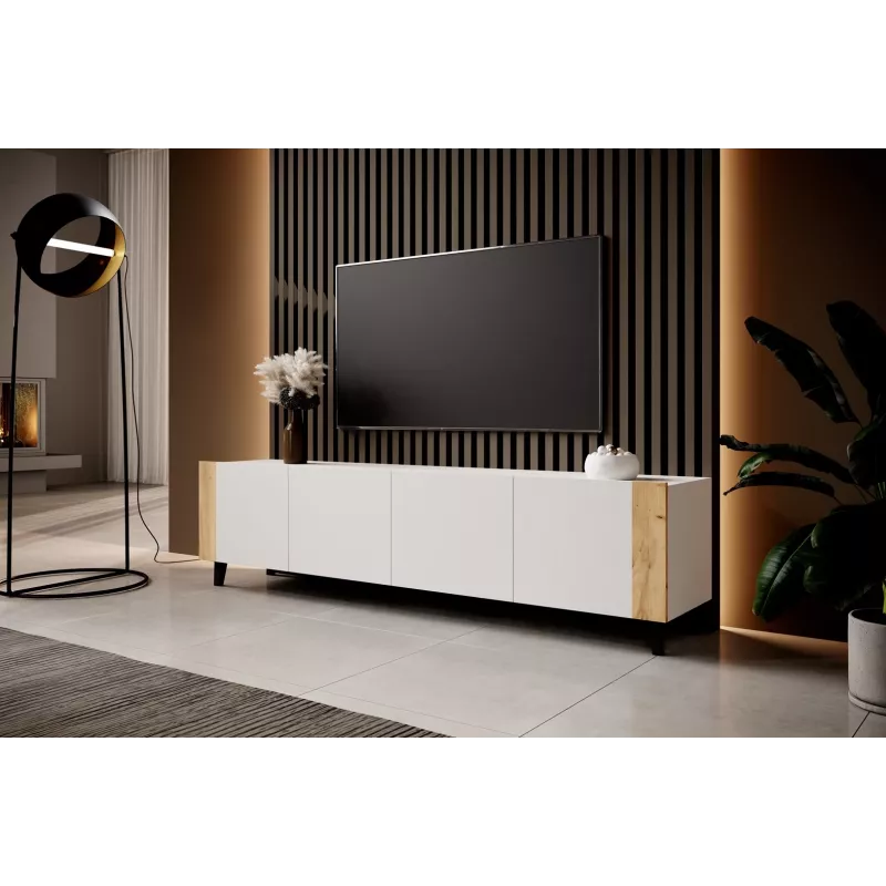 RTV spintelė FARO 200x42x52 baltas matinis + ąžuolas craft