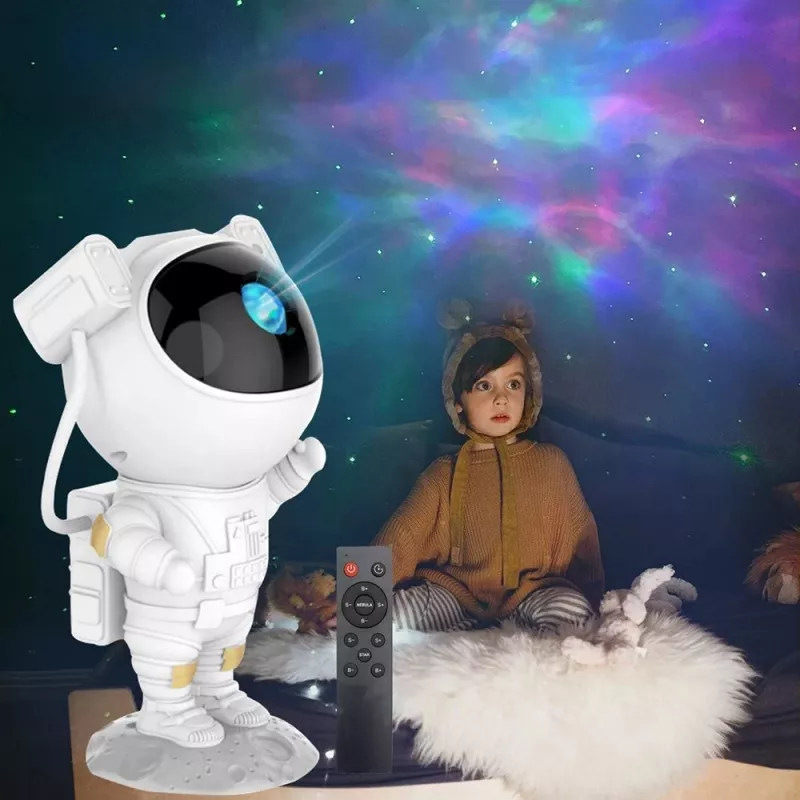 Naktinės šviesos žvaigždžių projektorius vaikams, astronauto formos