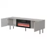 TV spintelė cama meble LUCCA 180x40x59 cm, viršus kašmyro spalvos, juodas židinys