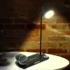 Stalinė lempa Tellur TLL151361 su belaidžiu Qi įkrovikliu ir Bluetooth garsiakalbiu, reguliuojamas apšvietimas