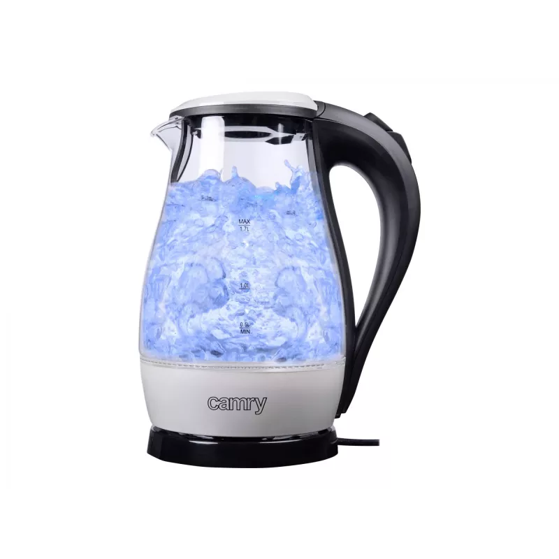 Camry | CR 1251 | Standartinis virdulys | 2000 W | 1,7 L | Stiklas | 360° sukamas pagrindas | Stiklas/Juoda