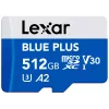 „Lexar BLUE PLUS“ 512 GB „MicroSDXC“ atminties kortelė, UHS‑I, skaitymo greitis 170 MB/s, U3/V30