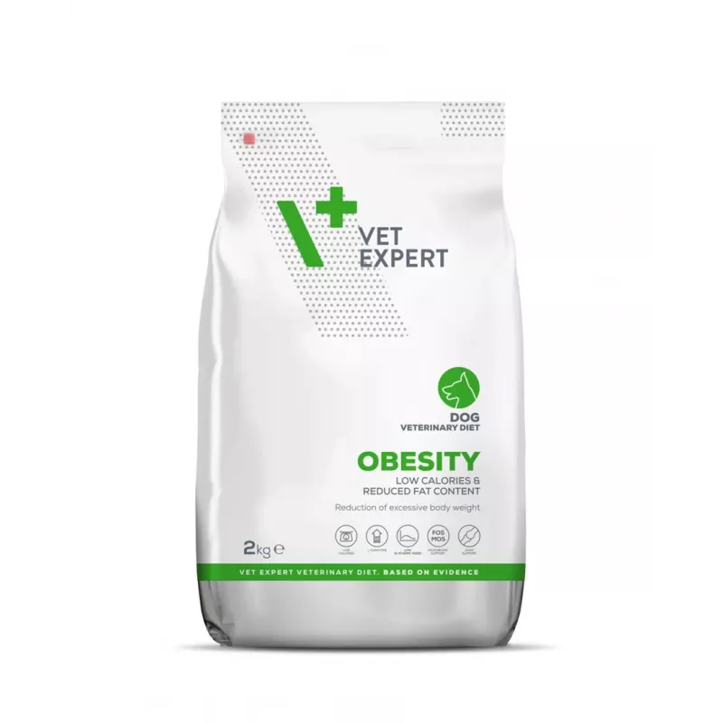 Sausas šunų maistas VETEXPERT Veterinary Diet Obesity 2 kg — suaugusių svorio valdymui, paukštiena, baltymai 30%, riebalai 6.5%