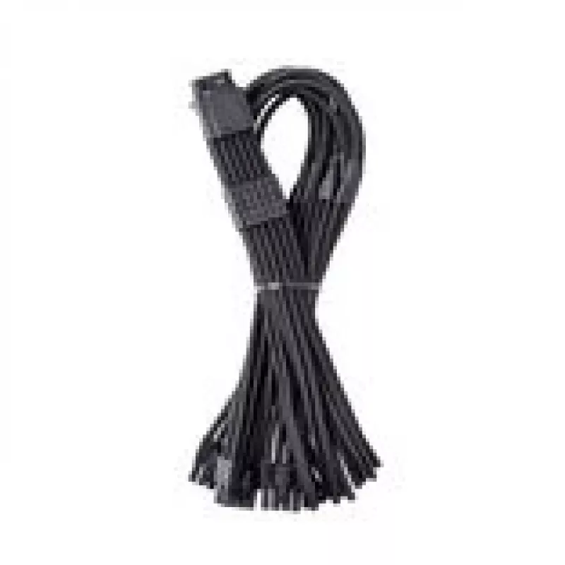 “CableMod C-Series Pro ModMesh 12V-2x6” laidas, aptrauktas, 16 kontaktų į 3x 8 kontaktus, skirtas “Corsair Type 4” ir “Type 3” maitinimo šaltiniams – juodas, 60 cm