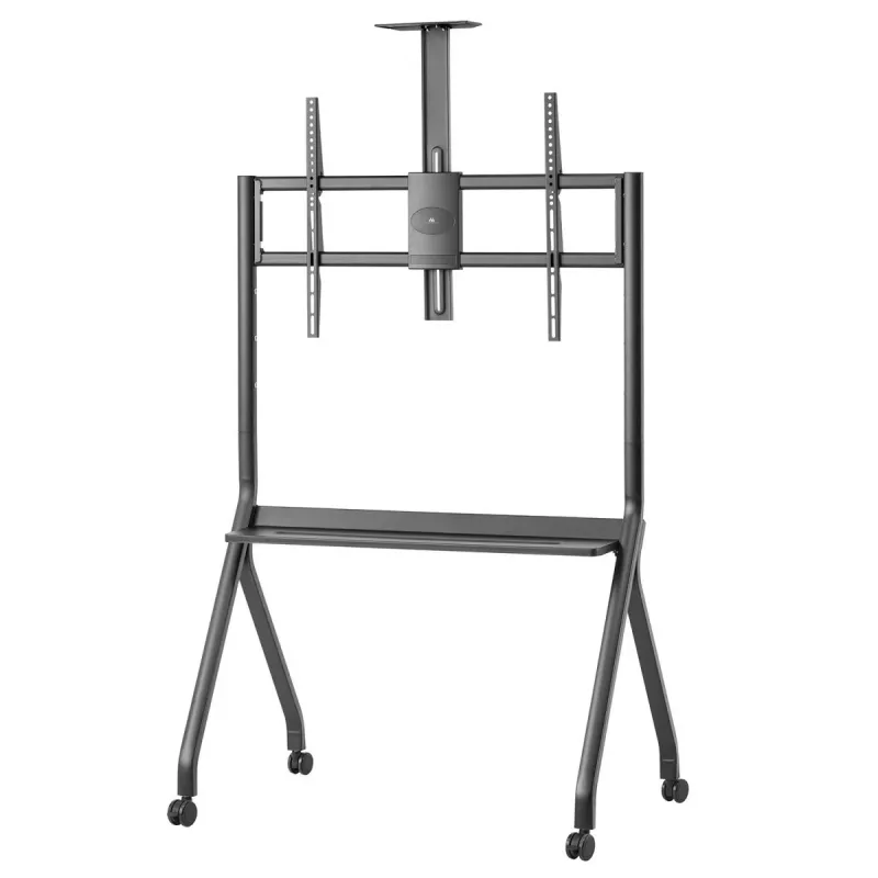 TV stovas MACLEAN MC-114 B nešiojamas grindų stovas 55–100 colių ekranams, maks. apkrova 120 kg, VESA 200x200–900x600, aukštis 115–152 cm, juodas, lentyna