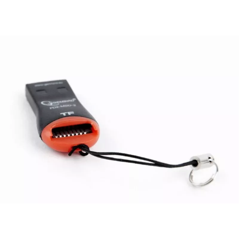 „Gembird“ kortelių skaitytuvas FD2-MSD-3 USB 2.0 juoda raudona