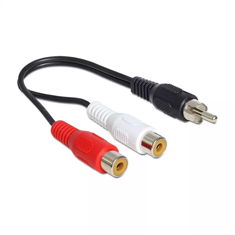 Garso kabelis DeLOCK 84493 0,2 m RCA 2 x RCA juodas