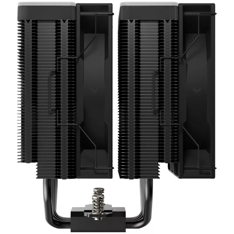Oro aušintuvas DeepCool AG620 BK ARGB V2 — 120 mm dvigubas ventiliatorius, 6 šilumos vamzdeliai, LGA 1700/AM4/AM5 palaikymas, juodas