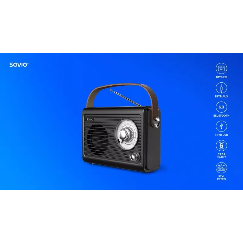 Nešiojamasis radijas Savio RS-01 Analog Juoda