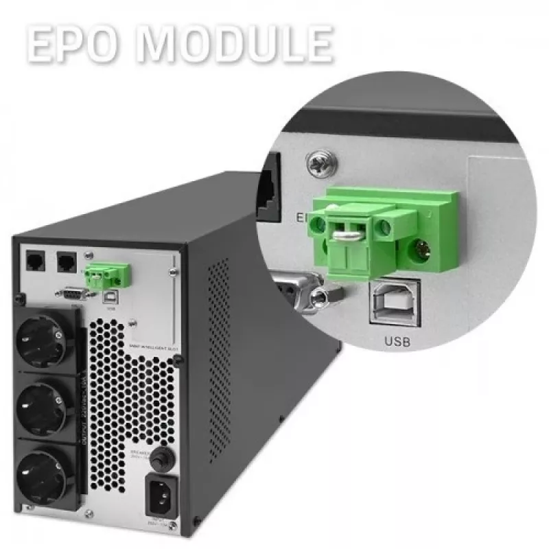 Qoltec 52281 nepertraukiamo maitinimo šaltinis (UPS) Dvigubo keitimo (Online) 2 kVA 2000 W 3 AC lizdai